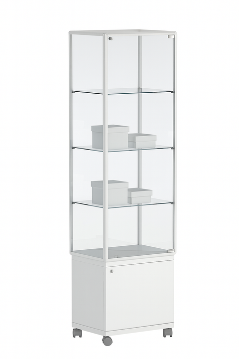 Vitrine blanche avec rangement H 180 cm - ADP51/MP
