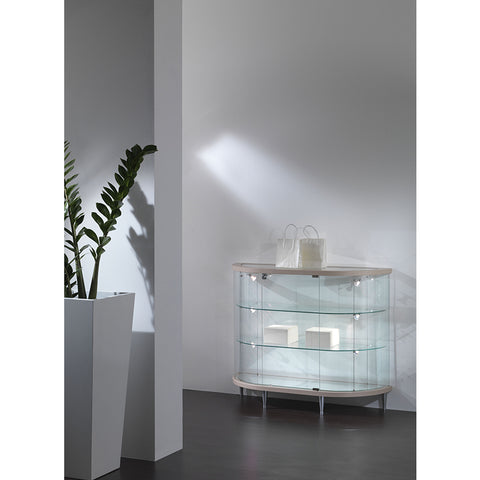 Vitrine comptoir semi-oval sur pieds - TL203/MB