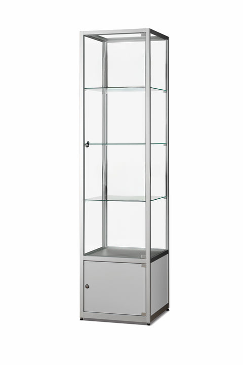 Column display case with storage - V500R