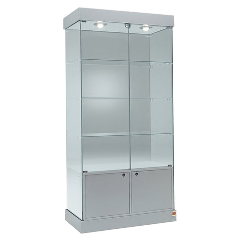 Vitrine avec rangement 2 portes - L121
