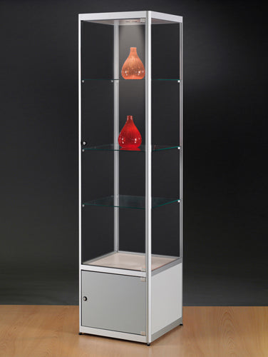 Column display case with storage and lighting - SV50R