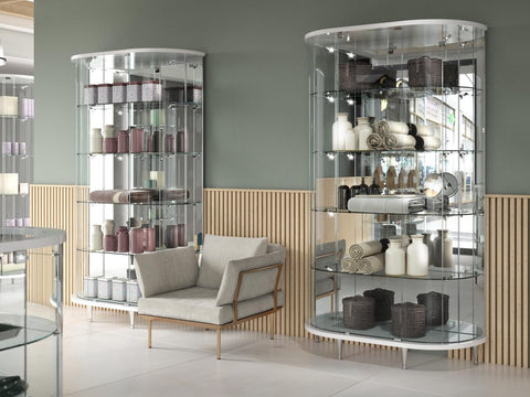Vitrine semi ovale sur pieds - TL203/M