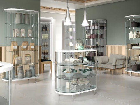 Vitrine d'angle sur pieds - TL203/AN