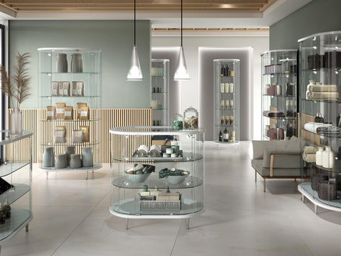 Vitrine d'angle sur pieds - TL203/AN
