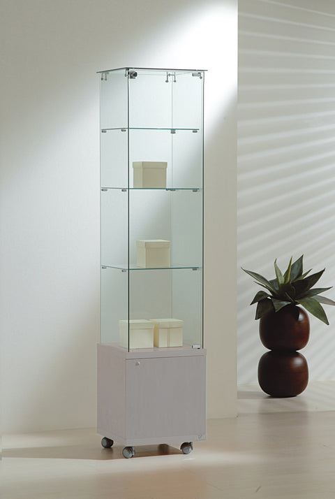 Column display case with storage - NI418M