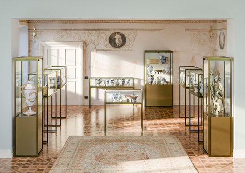 Vitrine colonne avec rangement et éclairage - STM45VM