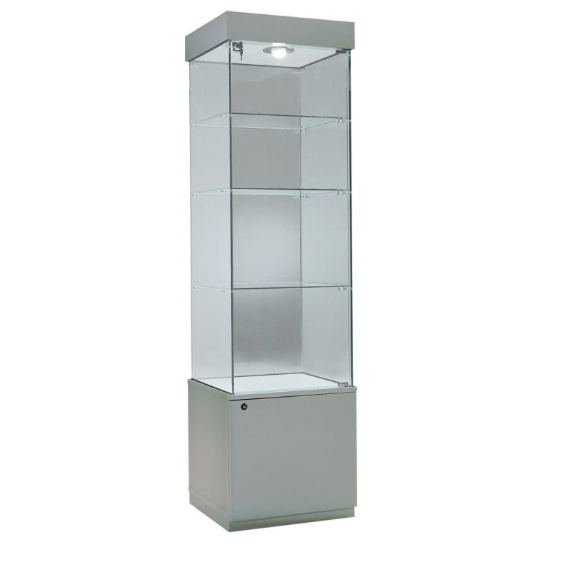 Column display case with storage - AN171DS – Sarazino Vitrines
