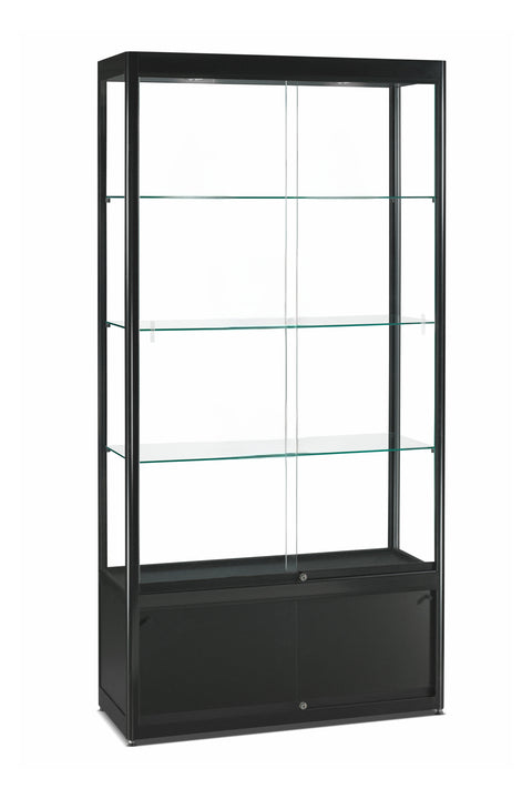 Hohe Vitrine mit Beleuchtung und Stauraum – SV100R