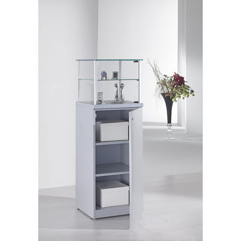 Vitrine cloche 1 étagère avec rangement - KI6PLA